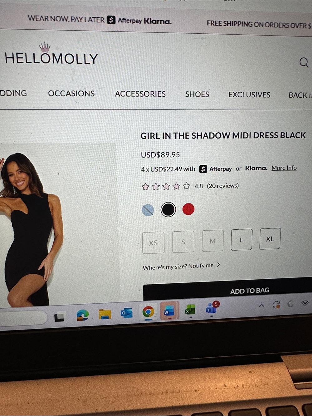 Hello Molly Black Midi Dress - Girl in the Shadow